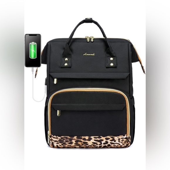 Lovevook Handbags - Lovebook Backpack in Black Leopard